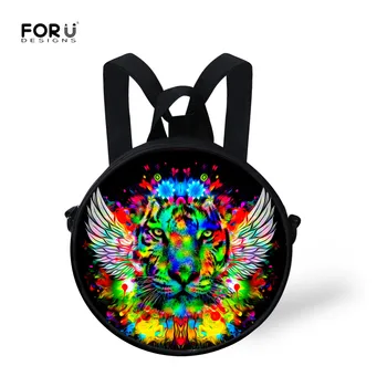 

FORUDESIGNS 2019 New Style Multifunction Bag Kids Student 3D Print Animals Bag Schoolbag Practical Children Round Bag