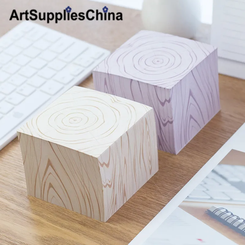 

600 Sheets Creative Non-adhesive Memo Pad Wood Block Stationery Memo Notes Post It NotesPaper Bookmark Planner Personalized Gift