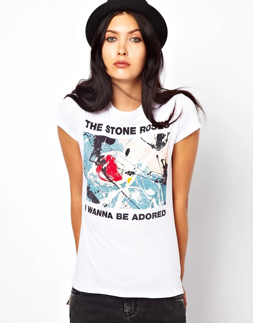 2016 Summer Harajuku T Shirt Women The Stone Roses Printed Logo Tee Shirts Femme Sexy Camiseta