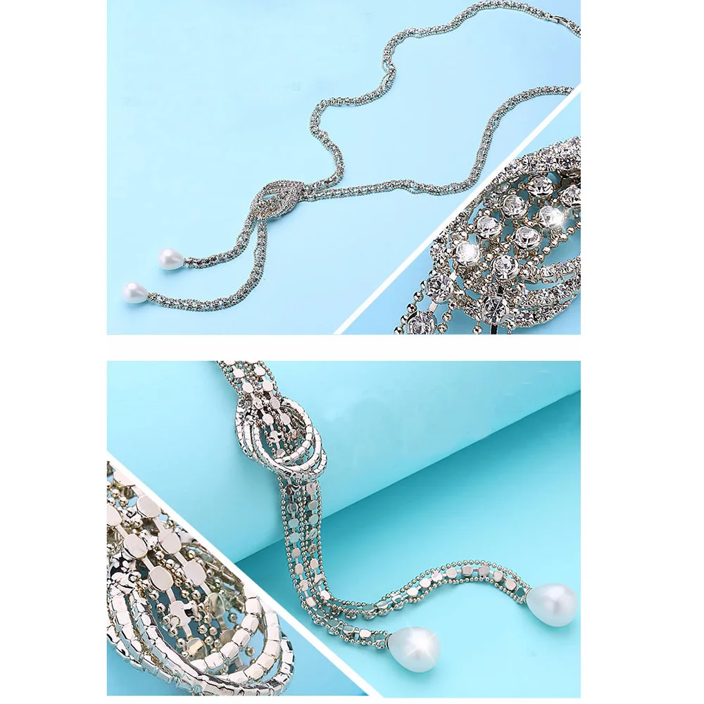 Длинная подвеска в стиле ретро ювелирное украшение женское модель 5261|crystal necklace|long