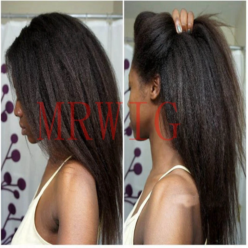 MRWIG 18 дюймов 150% плотность бесплатная часть кудрявый прямой синтетический
