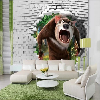 

beibehang Wallpapers Custom Personality Wallpaper Mural Living room Bedroom Sofa Television Big mouth Wall Decoration Mural