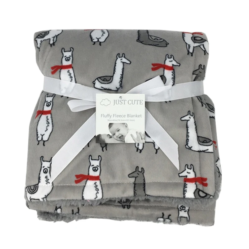 JUST CUTE Cartoon Baby Blanket Newborn Thick Double Layer Baby Swaddle Blanket Stroller Popular Wrap Mantas Para Bebe (14)