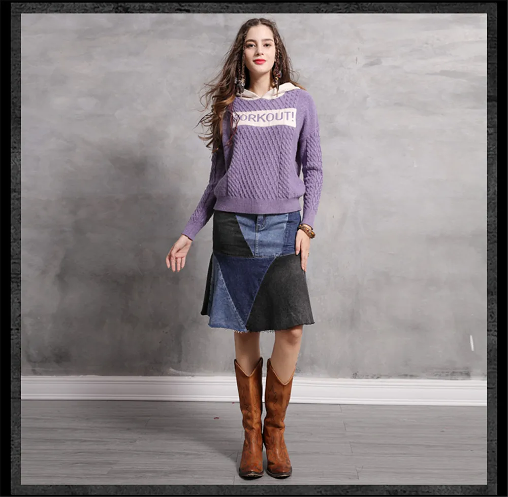 Vintage Female Knitted Hooded Sweater 2018 Winter Cotton Wool Pullover Long Sleeve Letter Skin Friendly Sweaters For Women (14)