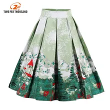 Винтаж Ретро цветочный принт юбки женские Высокая Талия рокабилли плиссированные Одри Хепберн Стиль Saias миди Свинг бальное платье юбка