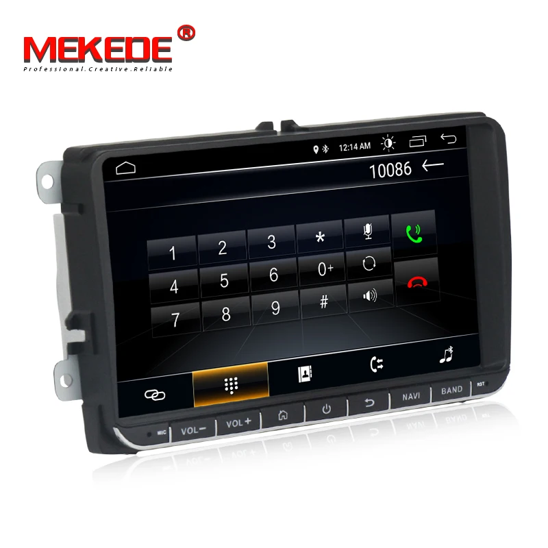 Top MEKEDE  Car multimedia player EU warehouse Android 8.1 car dvd player for polo golf passat tiguan skoda yeti superb rapid gps 5