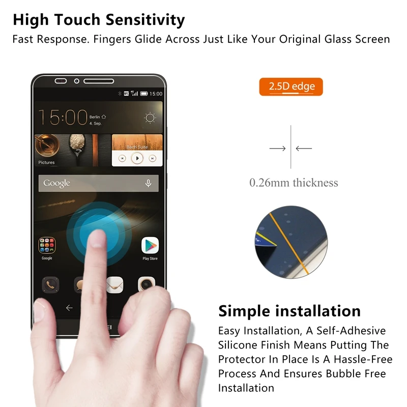 2.5D 0 26 мм 9H Премиум Закаленное стекло для Huawei Ascend Mate 7 Защита экрана закаленная