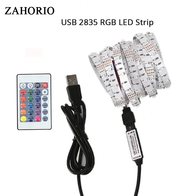 5V USB power RGB 2835 3528 Светодиодная лента светильник SMD HD tv Настольный ПК экран подсветка