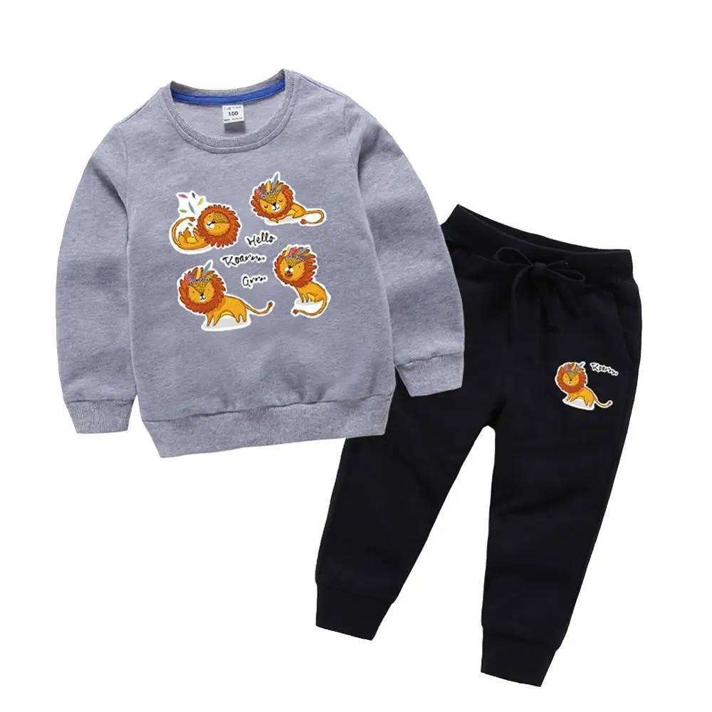 

Fashion Trend Boy Girl Clothes Cotton Autumn Winter Cartoon Children's Sweater Set Kids Clothes Suit Two-Piece