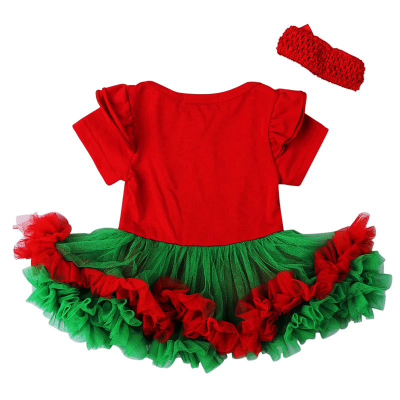 Рождественские комбинезоны для малышей платье боди с рождественской елкой для девочек кружевное платье-пачка комплекты из 2 предметов одежда для детей DS40