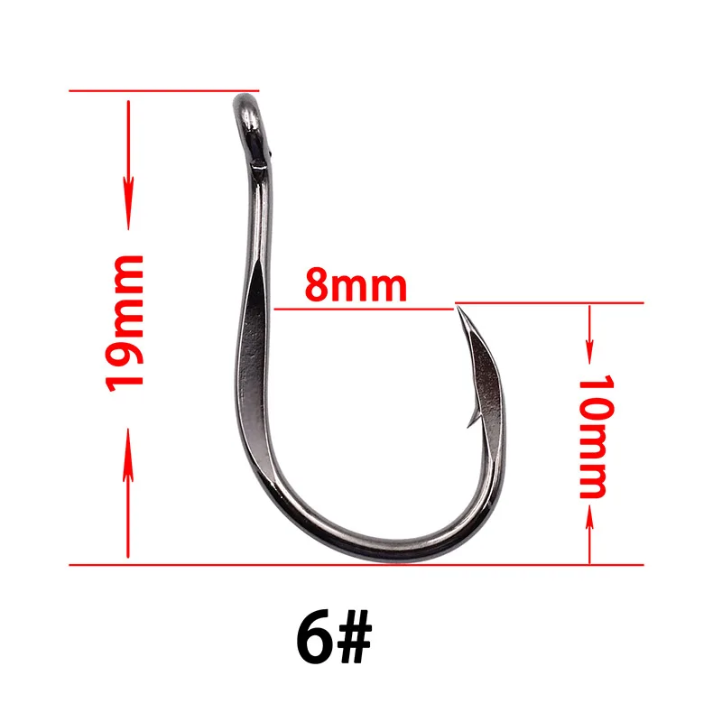 Высокое качество навалом острые рыболовные крючки Китайское кольцо кованые, крючок из высокоуглеродистой стали 100 шт./лот - Цвет: Size 6