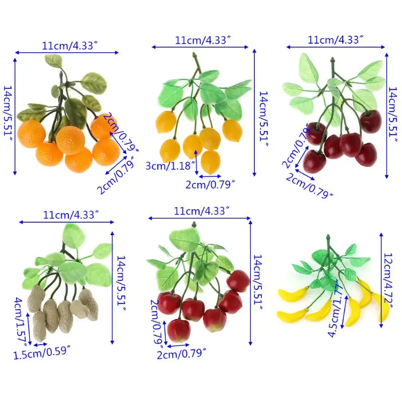 Реалистичные Мини 6 Поддельные фрукты овощи струны модели вечерние для дома кухня декоративные обучения реквизит для фотосессии образование детей W229