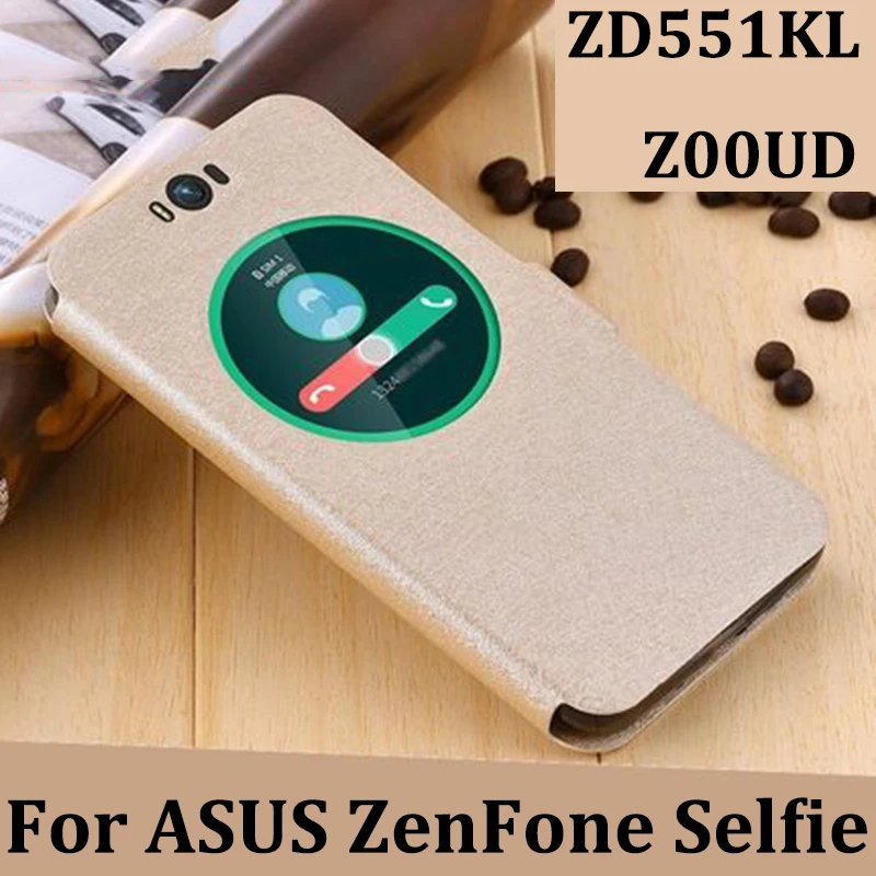 

Open window cover For ASUS ZenFone Selfie Case cover leather phone Cases skin For ASUS ZD551KL Z00UD flip shell back cover