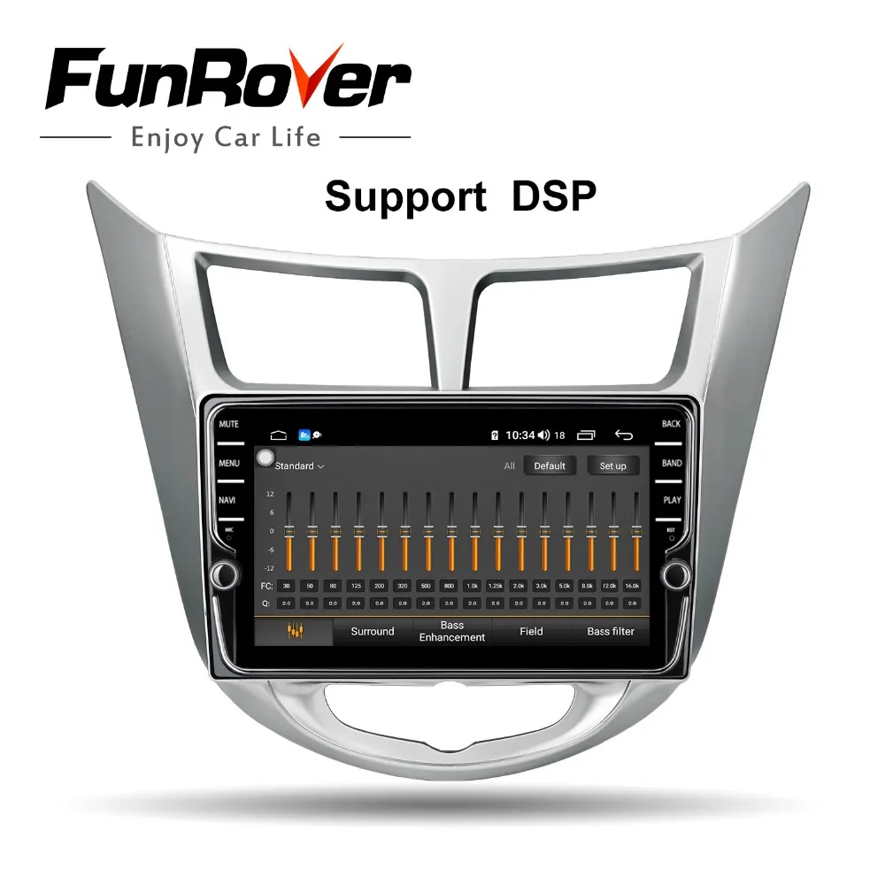 Flash Deal Funrover IPS Octa core Android 9.0 car dvd for Hyundai Solaris accent Verna i25 with gps navigation radio video car stereo dsp 2