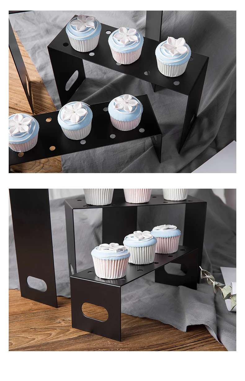 Матовая черная десертная витрина, металлические подставки для свадебного торта, настольные тарелки для кексов, для дома, вечерние формы для выпечки, столовая посуда, инструменты, поднос