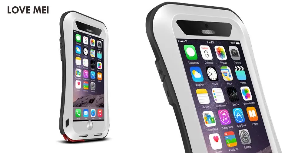 Любовь Мэй маленькая Талия металлическая Броня чехол для iPhone 6 6s плюс алюминиевая крышка вода/шок/дождь доказательство чехол для iPhone6 6plus 6s плюс - Цвет: white case