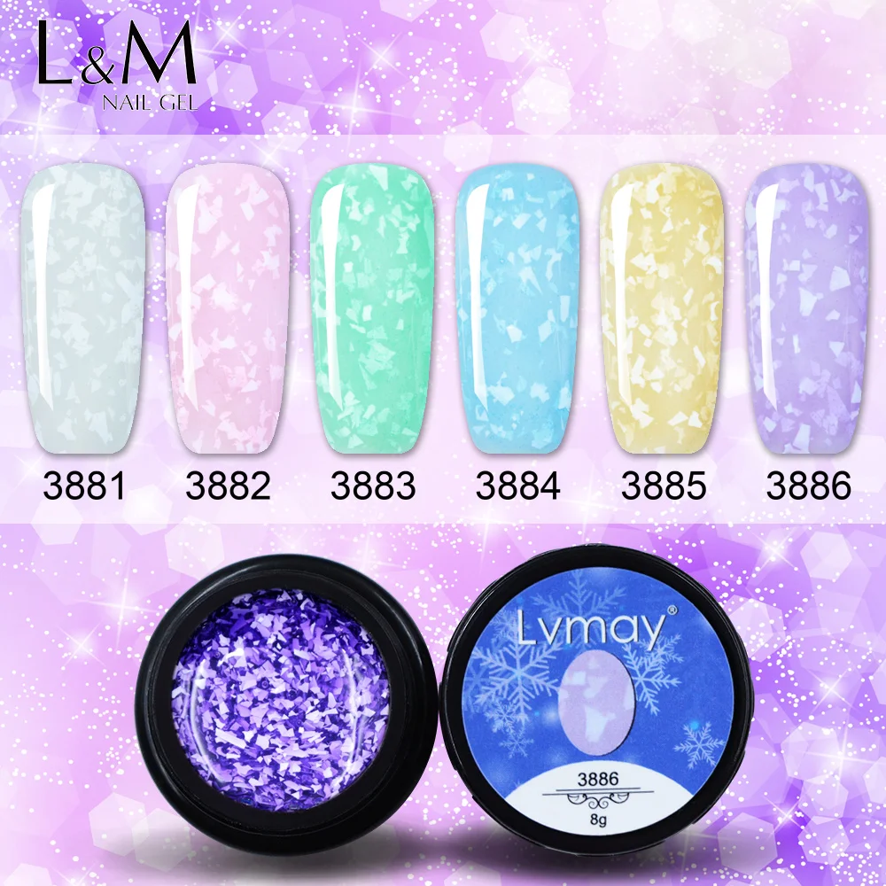 

6 pcs Snowflake Gel Polish Snow Sakura Gel Lacquer Paint Nail Polish UV LED summer ice scream Gel Varnish