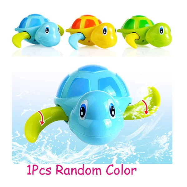 Детские купальные костюмы для новорожденных, Детские плавающие Черепашки, ветряная цепь, маленький пингвин с животными, обучающая игрушка, Классическая Игрушка для купания для малышей - Цвет: Turtle