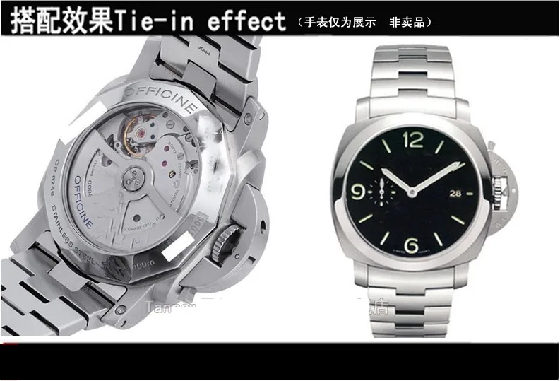 Fit PAM 22 мм 24 мм Высокое качество серебро твердые нержавеющая сталь ремешок для часов браслет для мужчин люксовый бренд механические часы