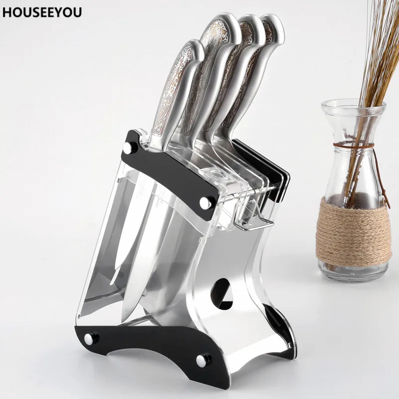 Acrylic Multifunctional Knife Holder Light Weight Block for Kitchen