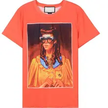 SS18 Подиумные весенние женские художественные стильные современные женские футболки с портретным принтом женская футболка