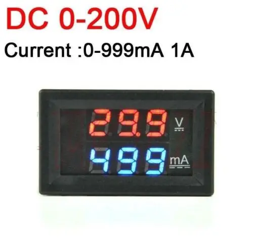 Вольтметр постоянного тока Амперметр комбинированный DC 200 в 1A 0 28 &quotсветодиодный