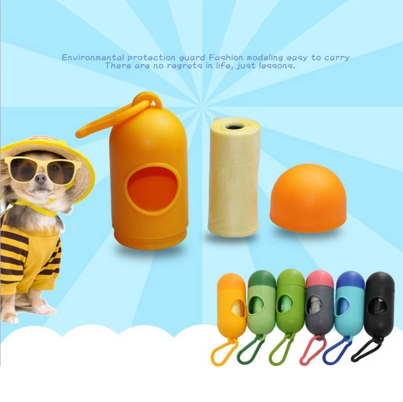 

5pcs/lot Portable Pet Dog Dispenser Garbage Case Included Dog Pet Pick Up Waste Poop Bags Pet Supplier Waste Bag