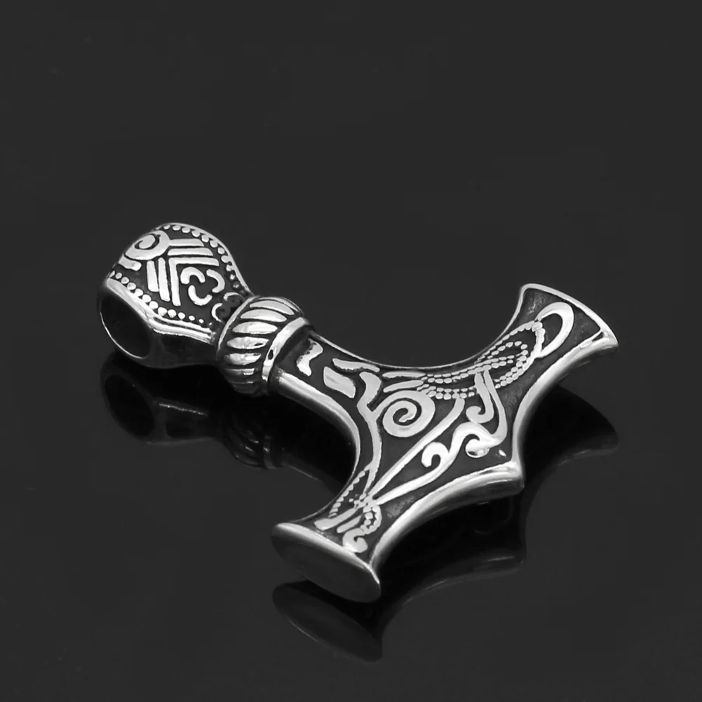 Скандинавский Викинг Mjolnir из нержавеющей стали Тор ожерелье молоток для мужчин с Valknut подарочная сумка