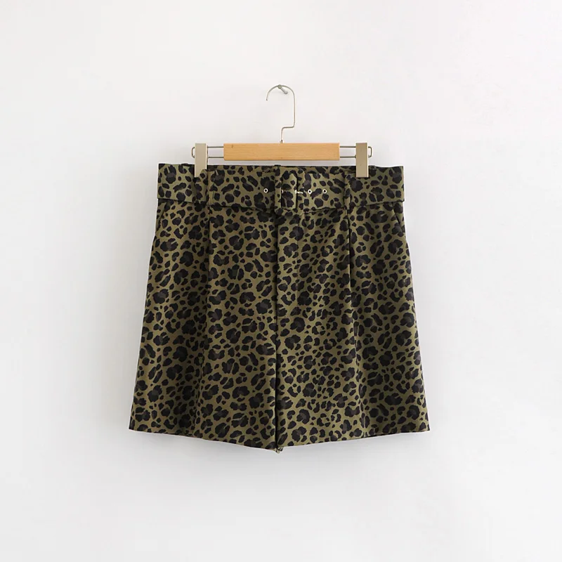 2018 осенние женские сексуальные леопардовые шорты с высокой талией свободные короткие брюки женские горячие шорты