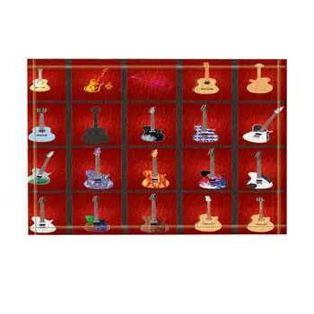 

Guitars Decor, Musician Gifts Electro Guitar Bath Rugs, Non-Slip Funny Indoor Outdoor Doormat