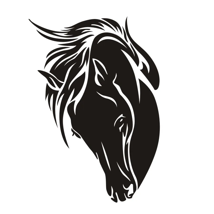 Creative Silhouette Black Horse Head Wall Sticker Self adhesive Art Vinyls Decals Living Room kids Bedroom Home Decor Wallpaper