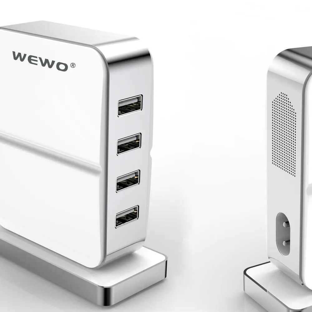 

WEWO 5V 2A Total 4 USB Port 6A Cell Phone Charger Quick Fast Intelligent Mobile Charger For iPhone, iPad, Samsung Galaxy