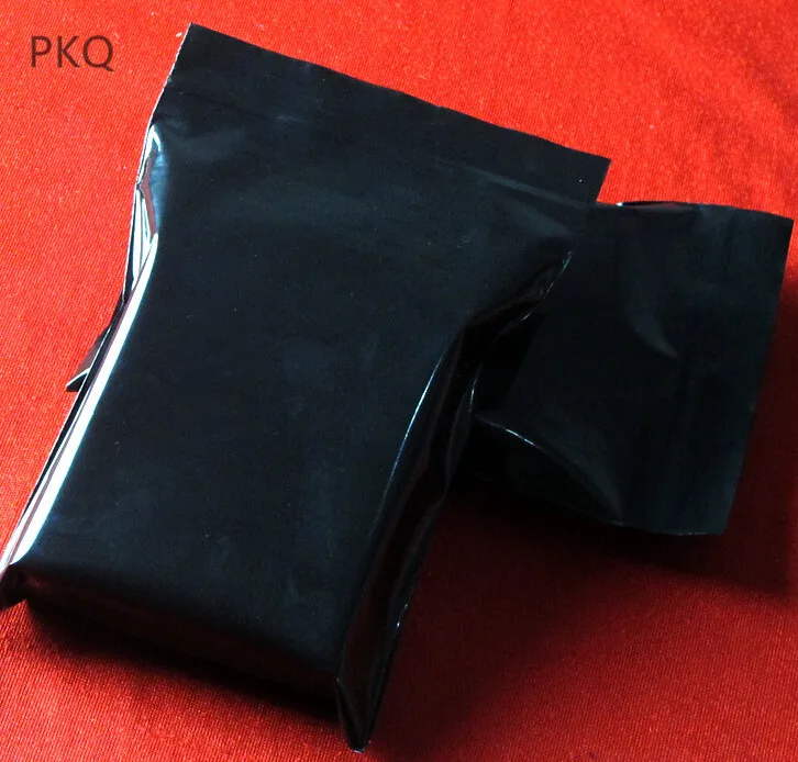 1000pcs/lot Black plastic Bag and packaging, Ziplock bag flat bottom