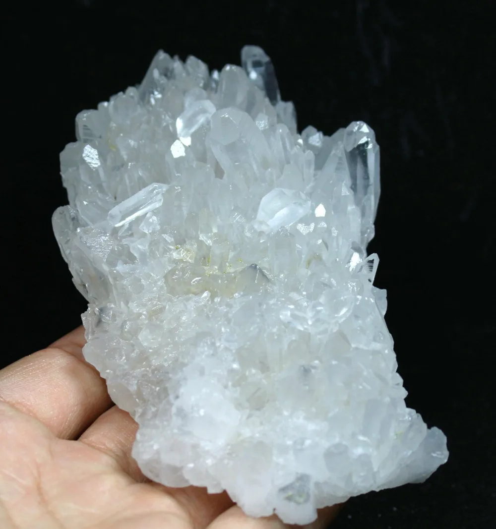 

Clear Natural Beautiful White Chrysanthemum QUARTZ Crystal Cluster Specimen 1pc