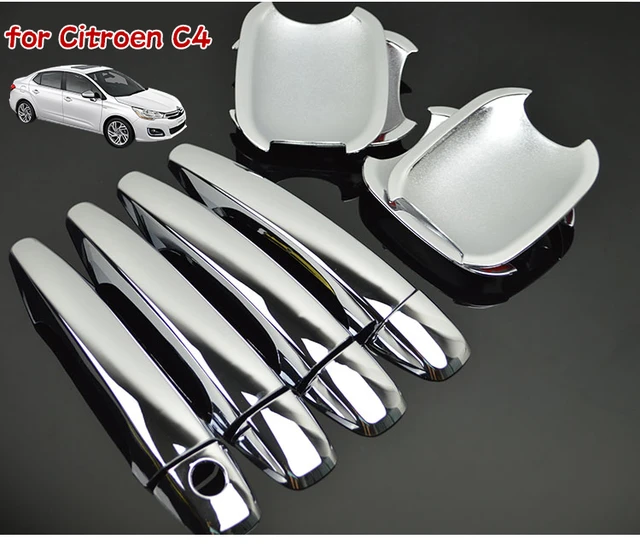 car door handle chrome cover bowl protect for peugeot 2008 2014 2015 2016  2017 2018 2019 301 citroen elysee c3 c4 accessories - AliExpress