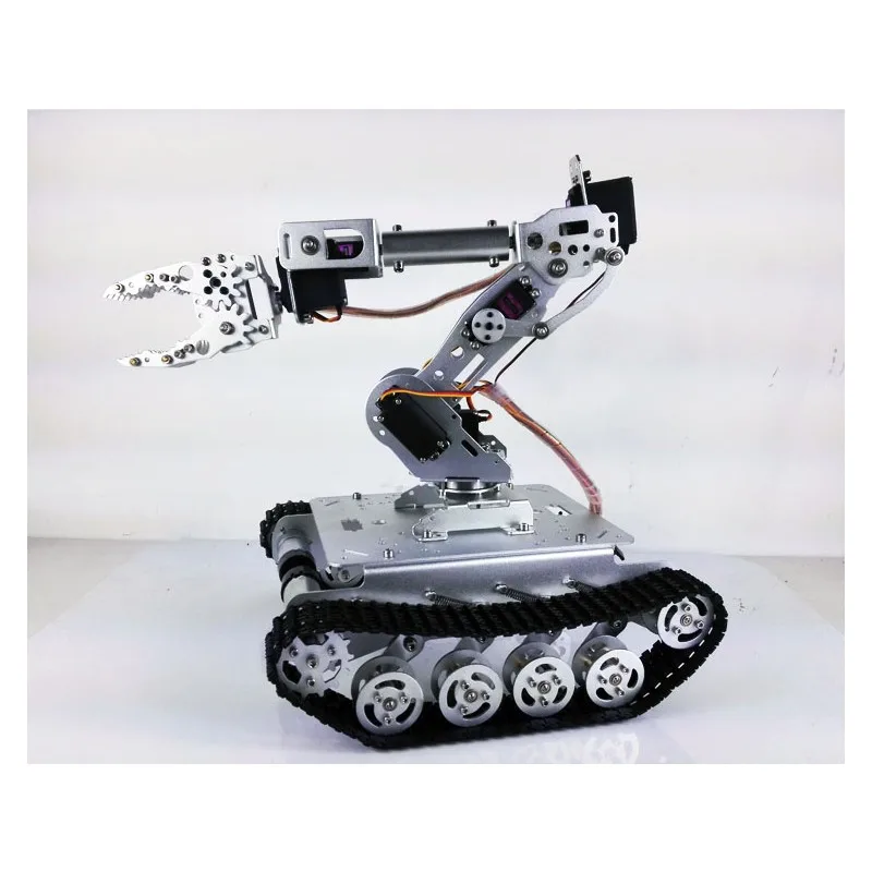 2018 амортизатор RC Tank Car WiFi + 7 DOF Robot Arm Gripper шт MG996R Servos TS100 умный набор роботов