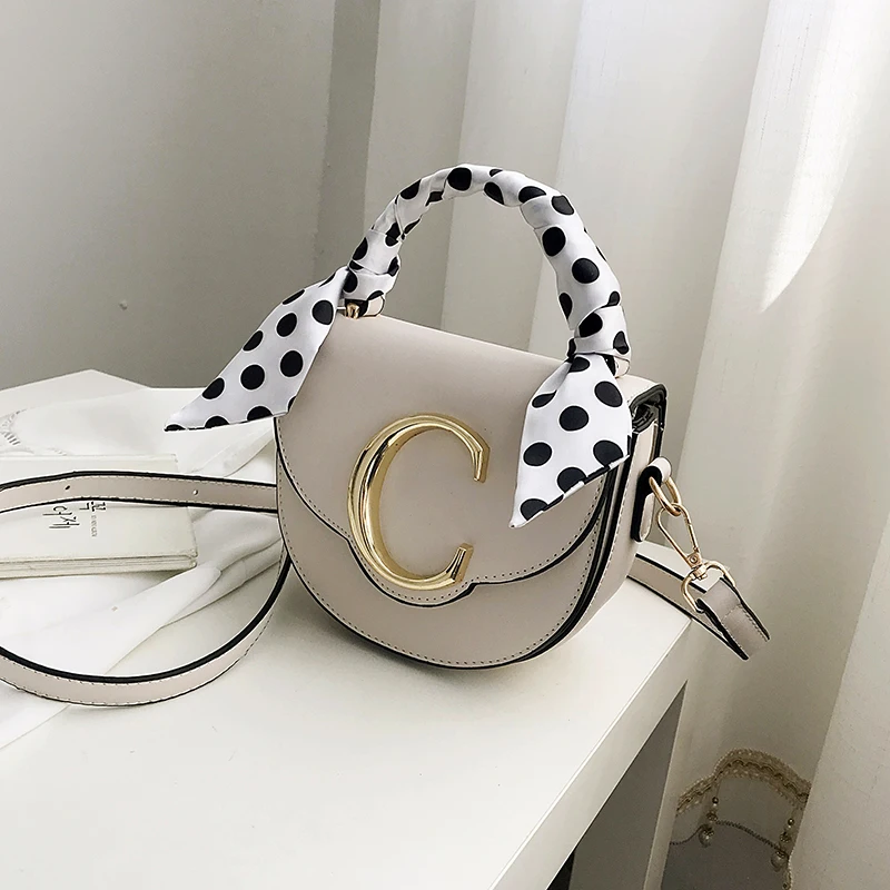 

C Letter Bag For Women 2019 Small Handbags Women Bag Designer Fashion Scarves Shoulder Crossbody Bags Clutch Purse sac a main