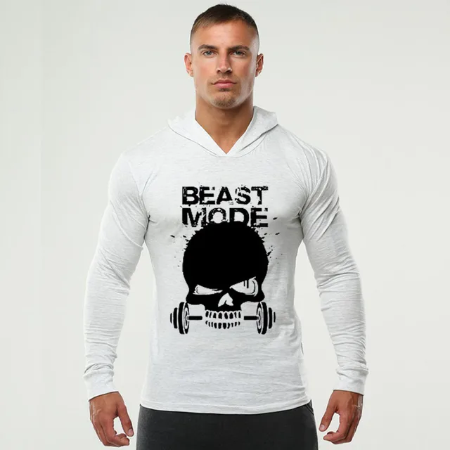 Fashion Men's Gyms Sweatshirts Fitness Clothes Bodybuilding Cotton Long