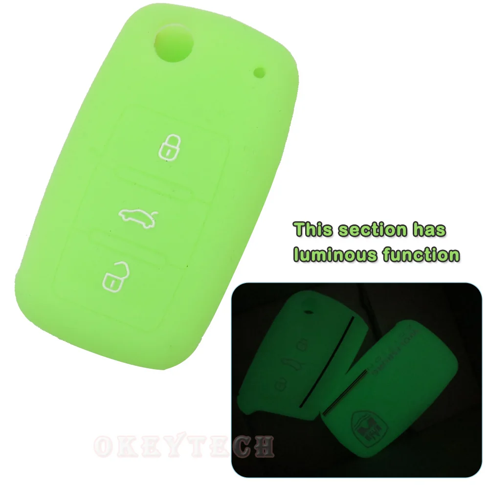 Car Key Fob Cover for VW Skoda Seat Silicone Rubber Case