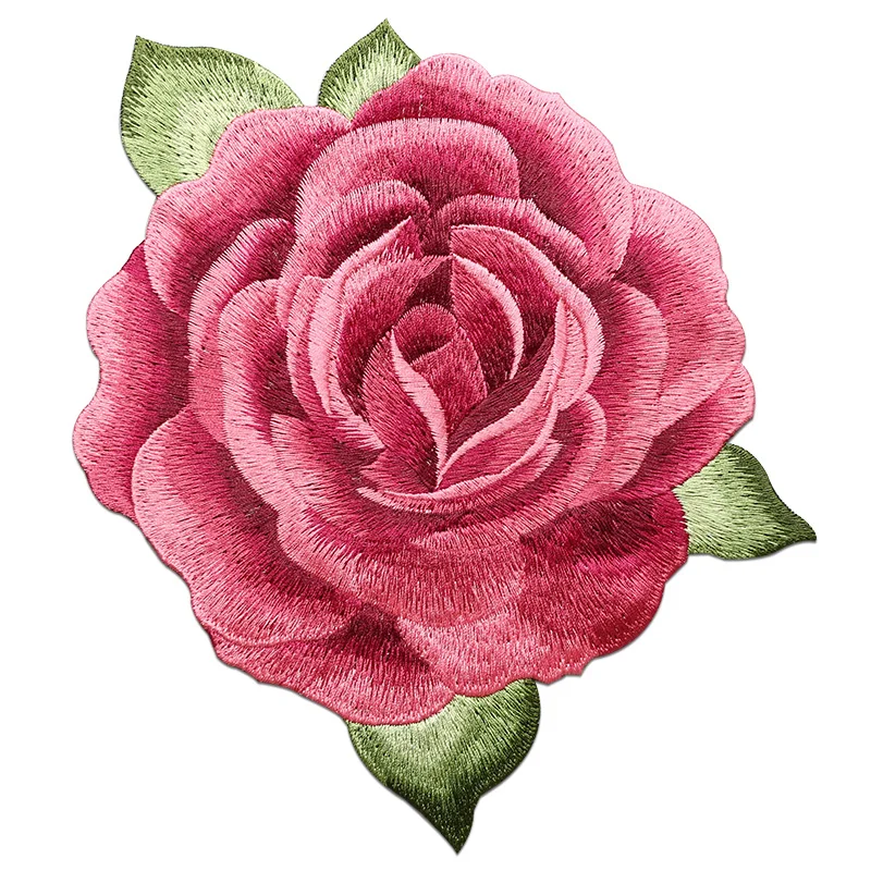 

1PCS Round peony flower Sew on Sticker for Clothing Decoration Good Quality Embroidery Floral Patches for Costume Clothes DIY