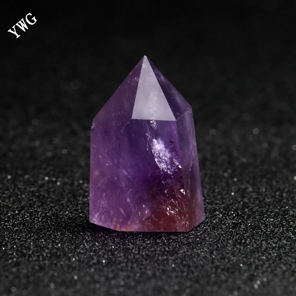

30-35mm Crystal Column Amethyst Natural Stone Carved Wand Points Sceptre Reiki Chakra Crystal Healing Stone With Free Pouch