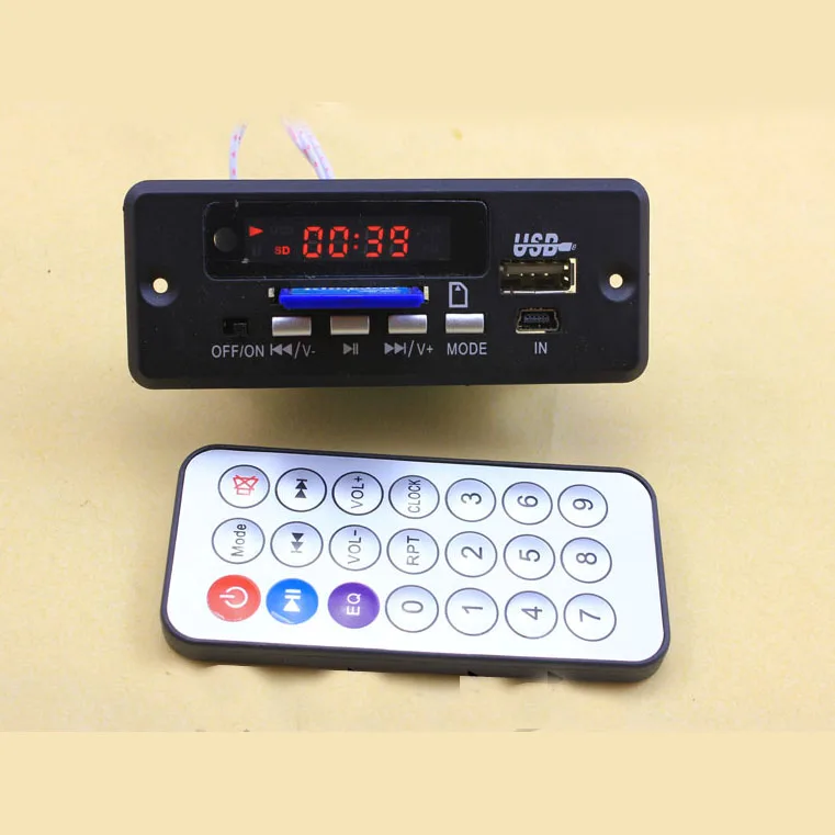 Цифровая светодиодная плата декодирования MP3 5 в с усилителем 2*3 Вт + пульт