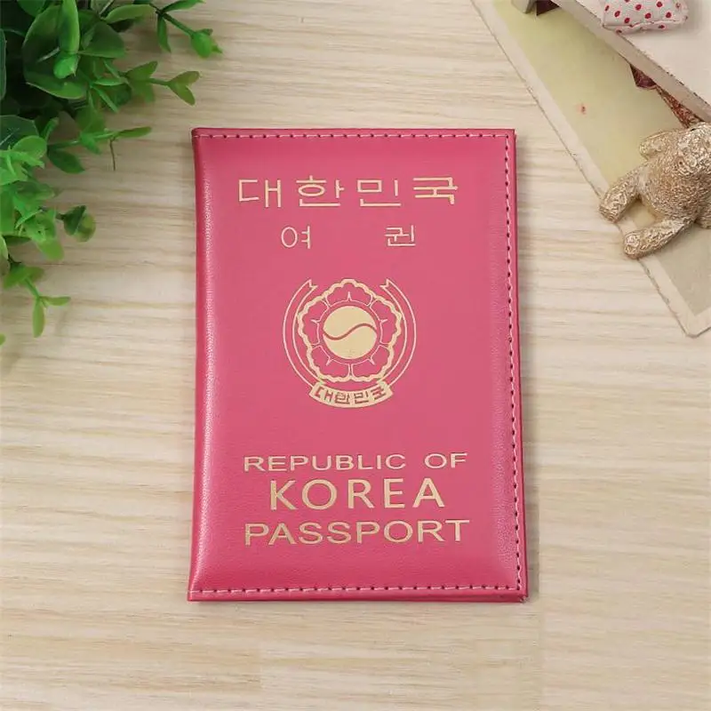 Корейский кожаный чехол для защиты паспорта, милый женский чехол для паспорта Koea, органайзер для проездных документов, для паспорта, высокое качество - Цвет: Rose Red