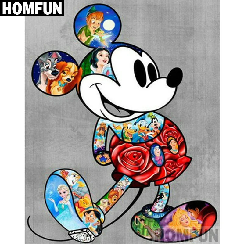 

HOMFUN Full Square/Round Drill 5D DIY Diamond Painting "Cartoon mouse" Embroidery Cross Stitch 5D Home Decor Gift A00191