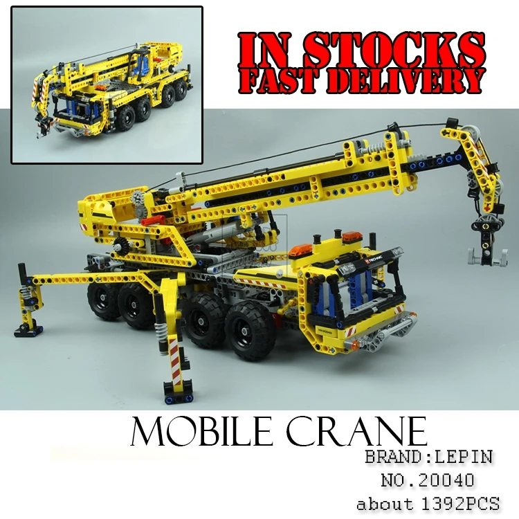 

Lepin 20040 1392Pcs Technic Mechanical Series The Moving Crane Set Educational Building Blocks Bricks Toys Model Gift