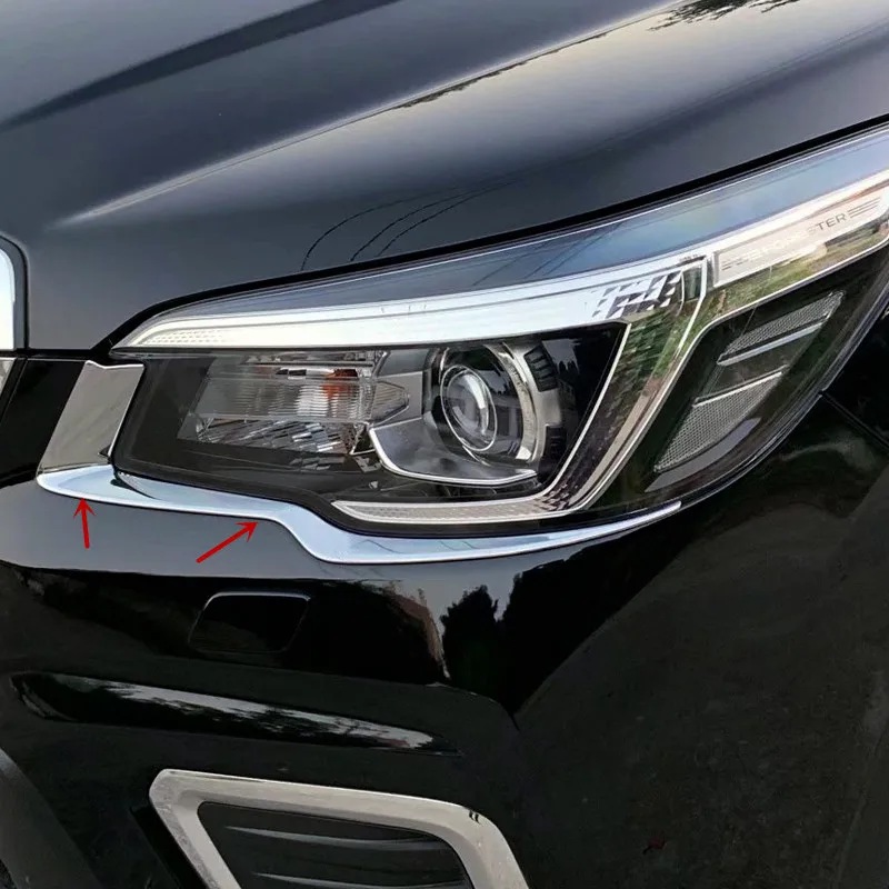ABS Хром Передняя фара налобный фонарь век крышка полоса отделка 2 шт. для Subaru Forester аксессуары для стайлинга автомобилей