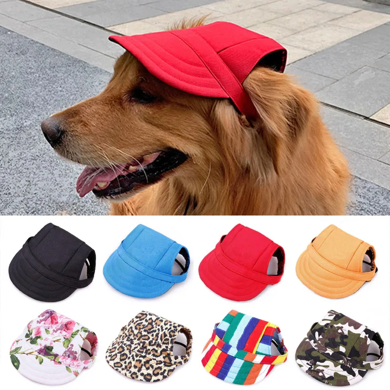 Pet Hat With Ear Holes Fabric Dog Sunscreen Casual Baseball Cap Outdoor Hiking