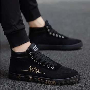 

2019 new student canvas shoes, casual youth shoes, men's high shoes, fashion sports shoes