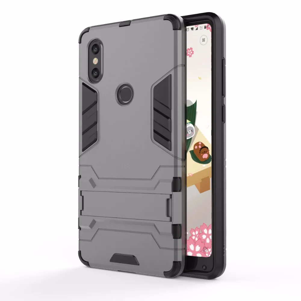 Серый Защитный чехол для Xiaomi mi, ударопрочный гибридный защитный чехол для красного цвета mi Serier, чехол-накладка с подставкой, чехол для телефона - Цвет: Серый