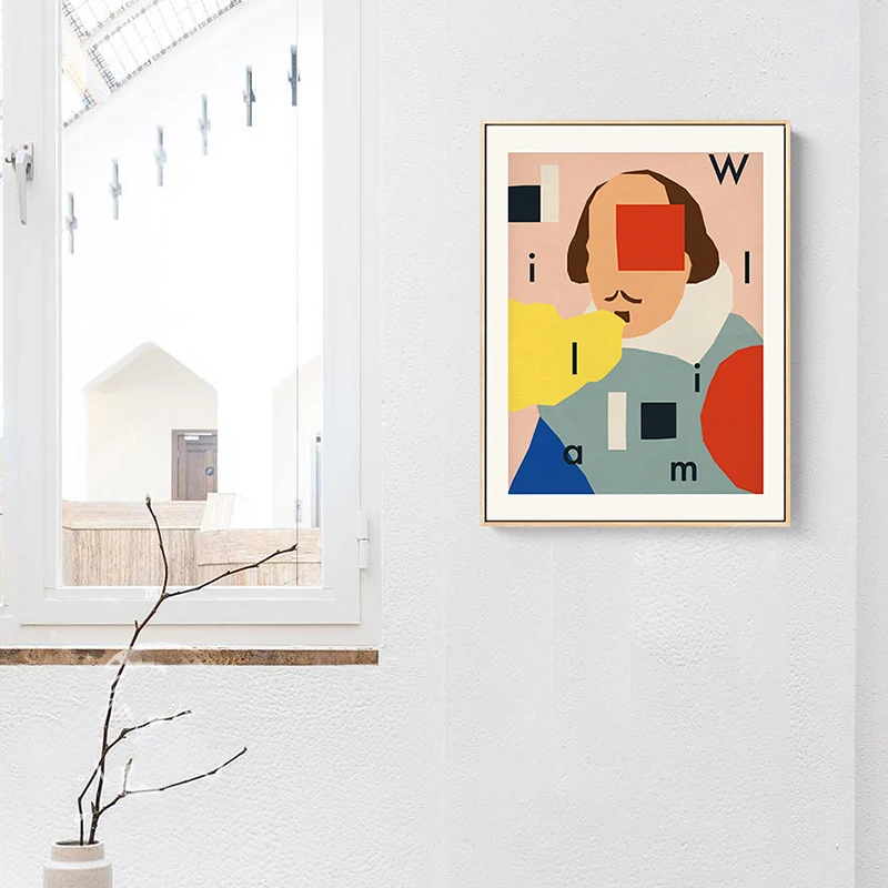 

Modern Minimalist Abstract Shakespeare Canvas Paintings Ins Color Block Posters Prints Living Room Decorative Wall Art Pictures